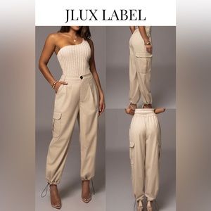 JLUX LABEL | Fast Track Drawstring Joggers | Beige | S